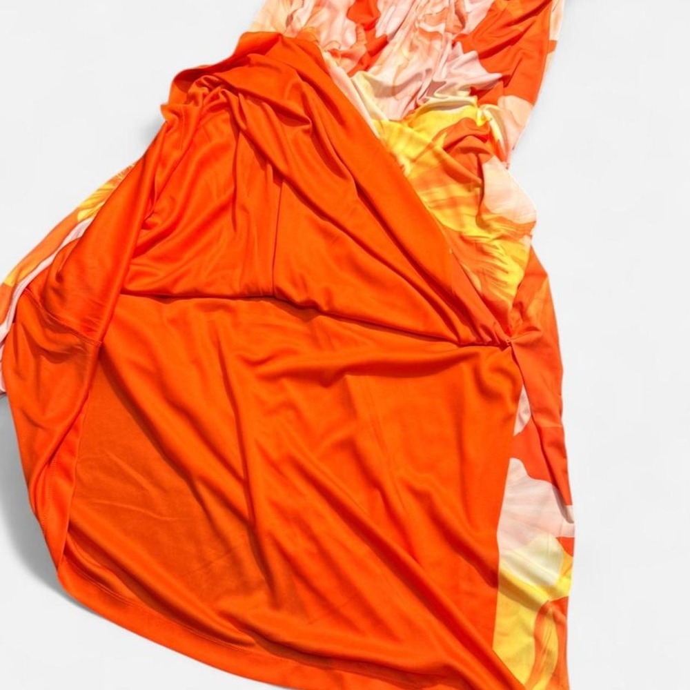 Boston Proper orange maxi dress with faux jewel detail - Picture 6 of 8